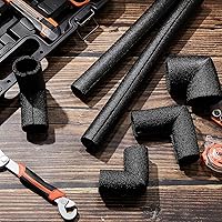 Vista 7 de Paquete de 4 tubos de espuma de aislamiento de codo para exteriores, cubiertas de tubería negra, tubos de aislamiento de codos, cubiertas de espuma