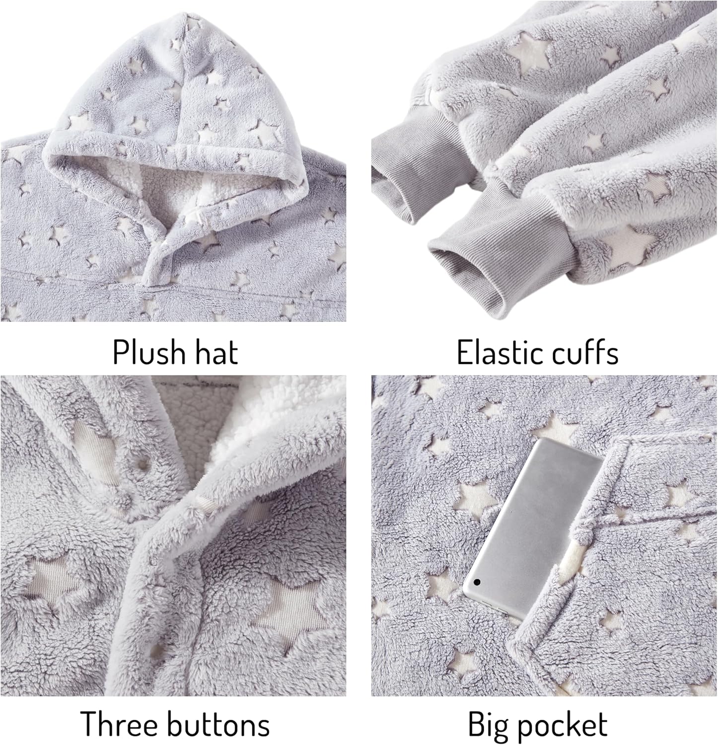 Degrees of Comfort Wearable Blanket Hoodie for Adults Women & Men - Cozy Warm, One Size Fits All - Image 3