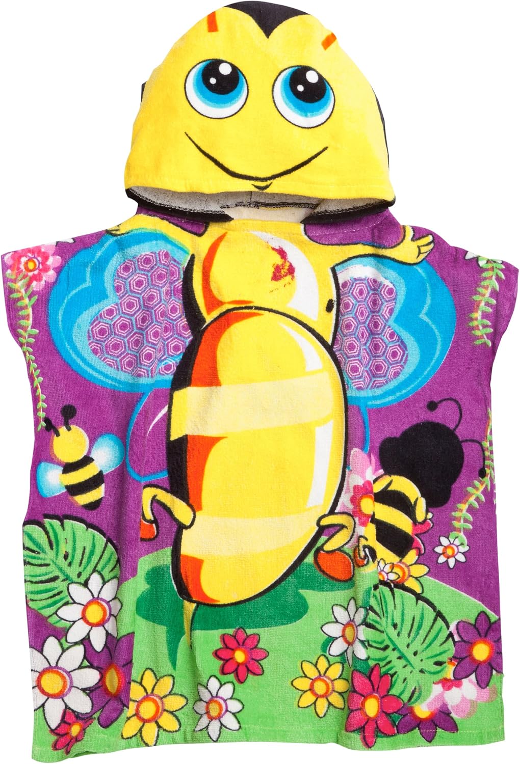 Northpoint Buzzing Bumble Bee Kids Hooded Beach Towel