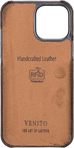 Miniatura 6 de Venito Florence - Funda de cuero para teléfono compatible con iPhone 13 Pro Max 67 pulgadas extra segura con bloqueo RFID billetera desmontable café