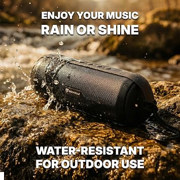 Rockville RPB25 40W Peak/15W RMS Portable Bluetooth Speaker, TWS Stereo Pairing, USB/SD/Aux/FM, Micro USB Charging, Water-Resistant, for Outdoor and Indoor Use