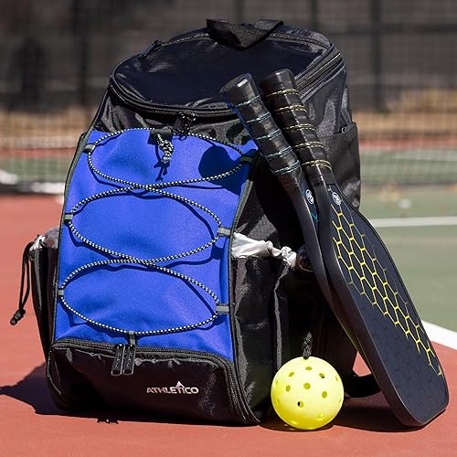 Vista 17 de Athletico Mochila de pickleball de 35L - Bolsas de pickleball para hombres o mujeres, incluye soporte para pelotas de pickleball Rosado
