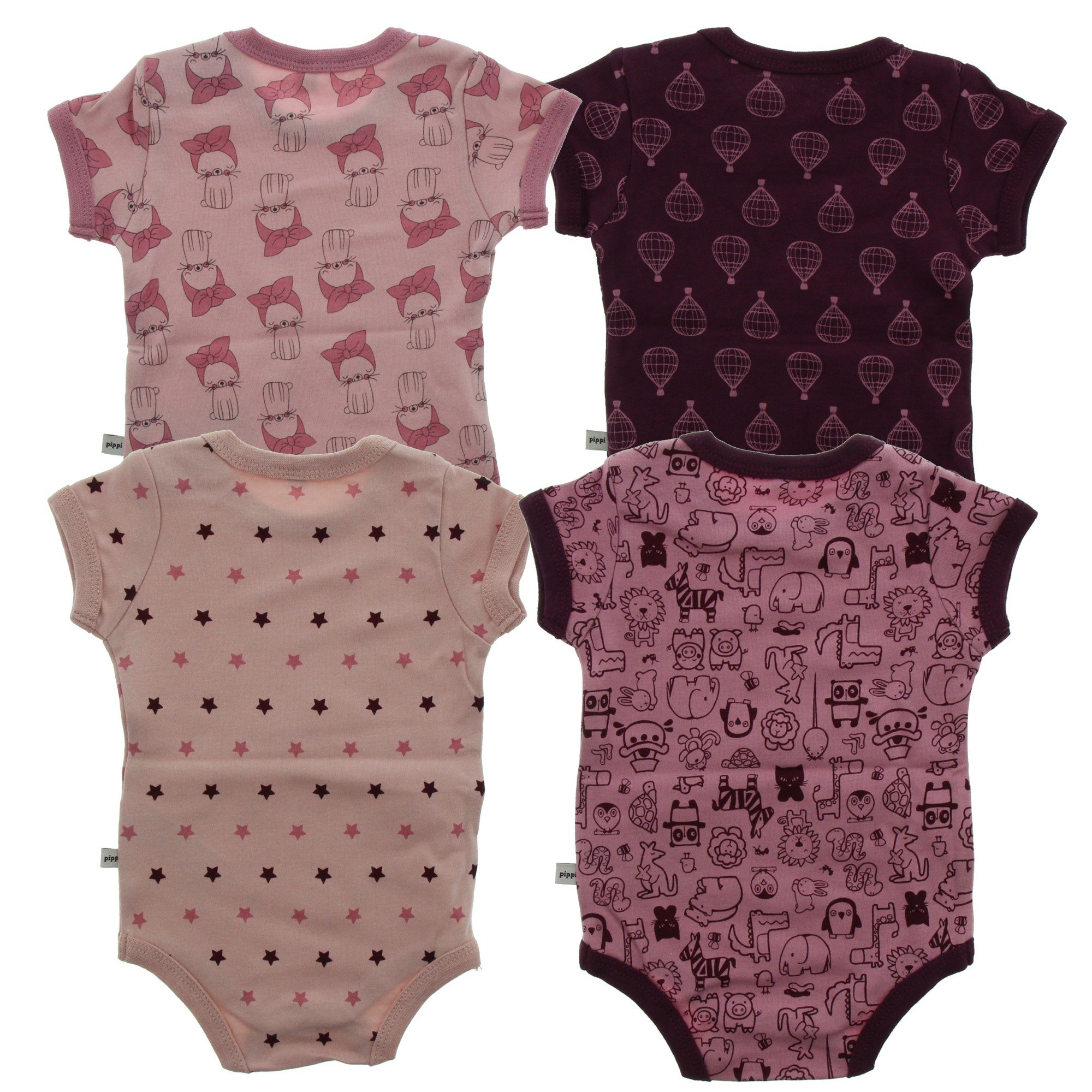 PIPPI Body dziewcz?ce SS AO-printed (4 sztuki) body formuj?ce, fioletowe, 92, liliowy, 92