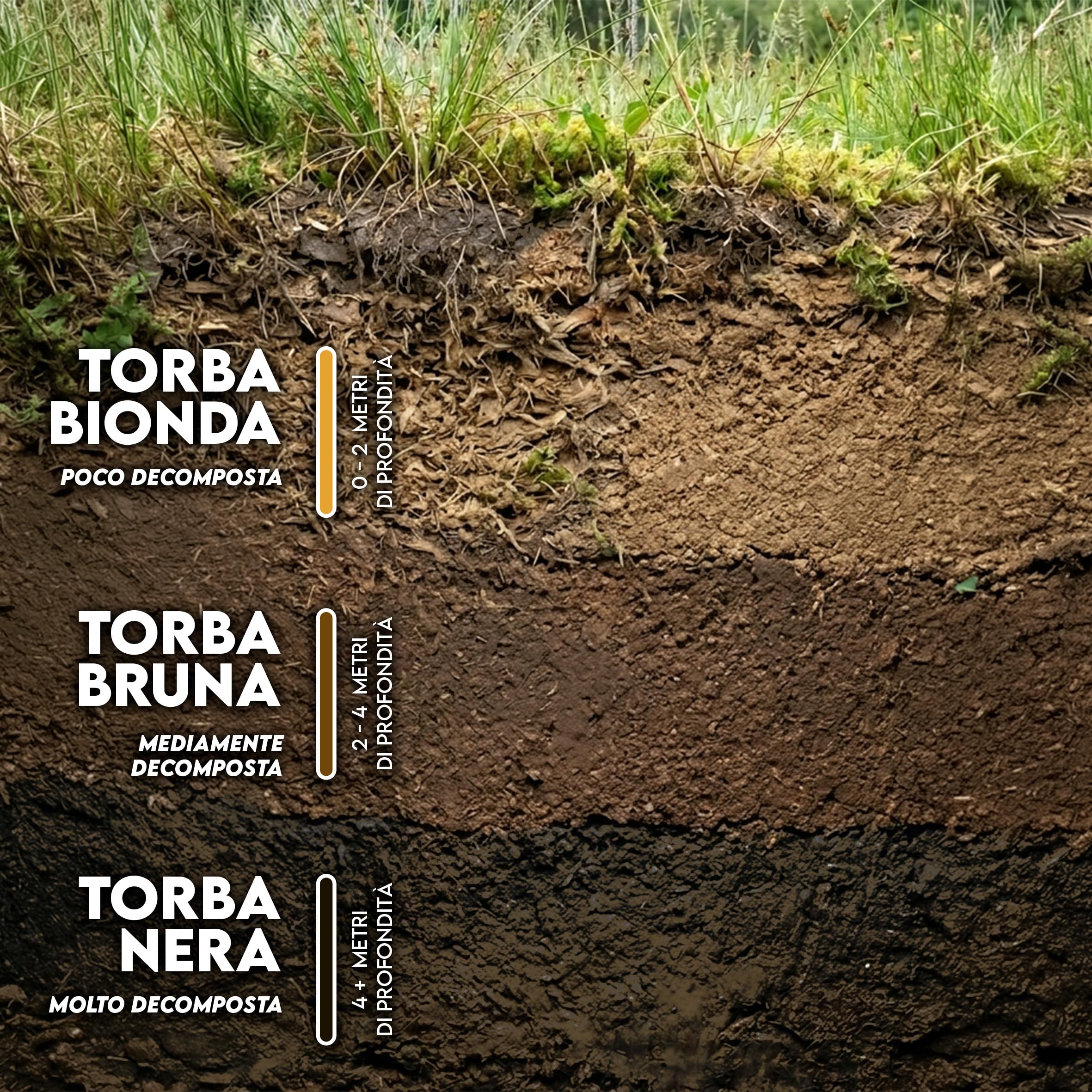ZOMA Torba acida di sfagno nera Ph 4,5 qualità Superiore Sacco 35l, torba per piante estratta dalle torbiere baltiche, Ideale pura o in mescola con tutti i substrati - Made in Italy