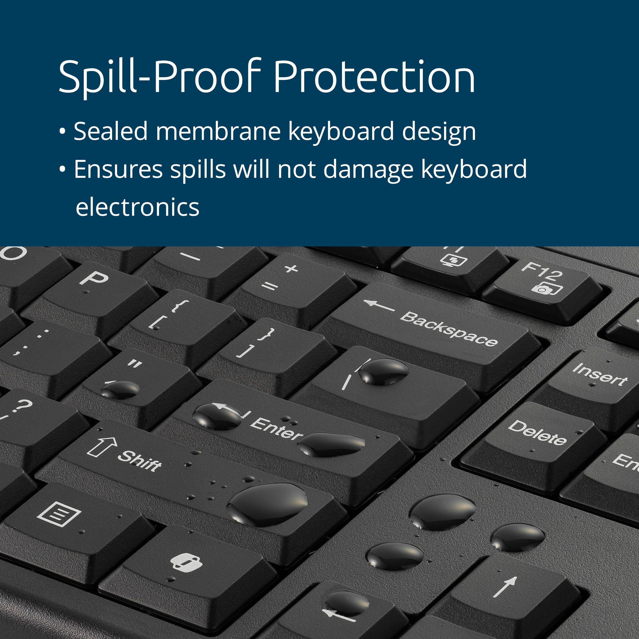 Kensington K75560ES - Combo de Teclado Inalámbrico Recargable KM270 EQ y Ratón Ambidiestro Silencioso para PC y Portátil, 2,4 GHz y BT 5.0, Diseño a Prueba de Salpicaduras - QWERTY ISO Layout - Negro