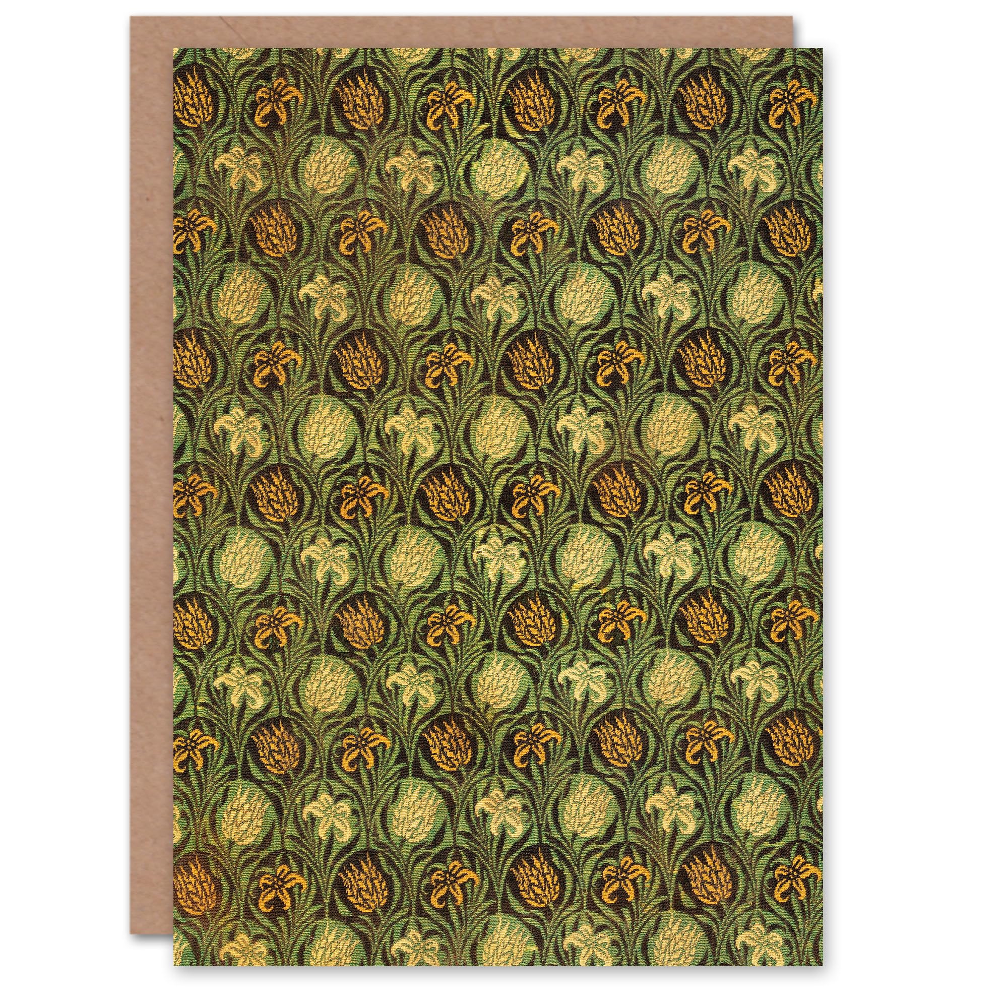 William Morris Art Card Tulip and Lily Floral Pattern