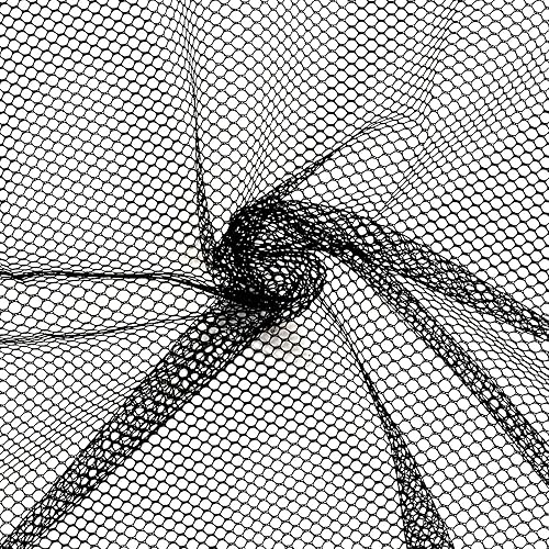 Miniatura 1 de Tela de malla negra, 62 x 59 pulgadas, malla suave ligeramente elástica para bolsa de compras, bolsillo de mochila y correas y ropa de red
