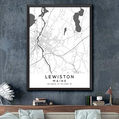 Miniatura 2 de Mapa de Lewiston, Maine, Light 2 (8x10)