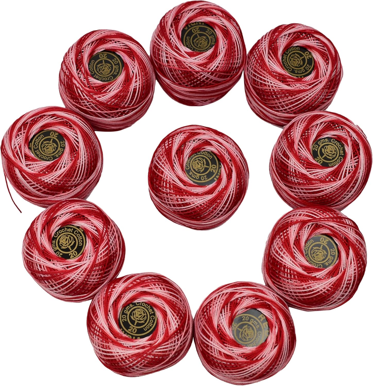 Red Rose Crochet Cotton Threads Yarn Weaving Needle Work Cross Stitching Craft