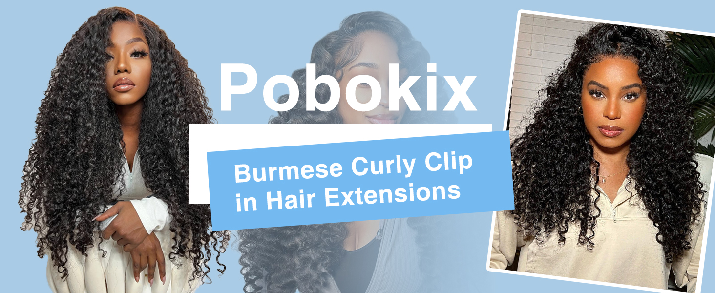 Burmese Curly Clip-In Human Hair Extensions 8pcs 120g 20 Inch 8pcs Afro Curly Glueless Clip In Human Hair Extensions For  main image 2