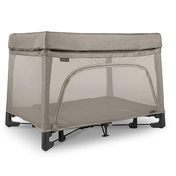 UPPAbaby Remi Playard | Deluxe 3-in-1 Portable Playard, Bedside Bassinet + Travel Crib| Mesh Bassinet, Mattress, Organic Cotton Mattress Cover + Storage Bag Included | Wells Dark Taupe Melange