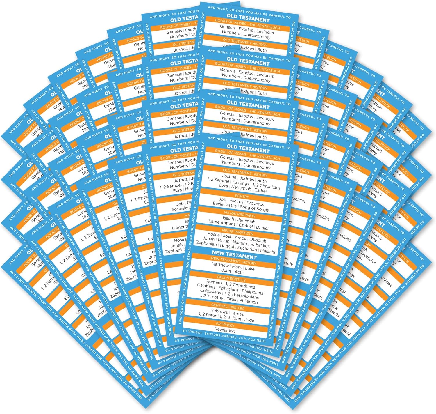 Books of the Bible Bookmarks, Bulk Pack of 48 Large Christian Devotional Guides for Bible Studies & Sunday School, Bible References to Read About Heaven, Salvation, & God's Amazing Love for You