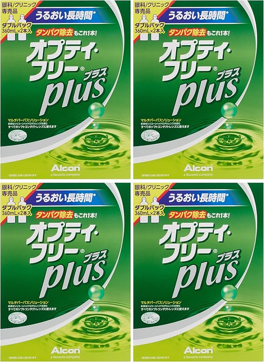 Opti-Free Plus W Pack 12.2 fl oz 360 ml x 2 Bottles with Lens Case 4 Boxes