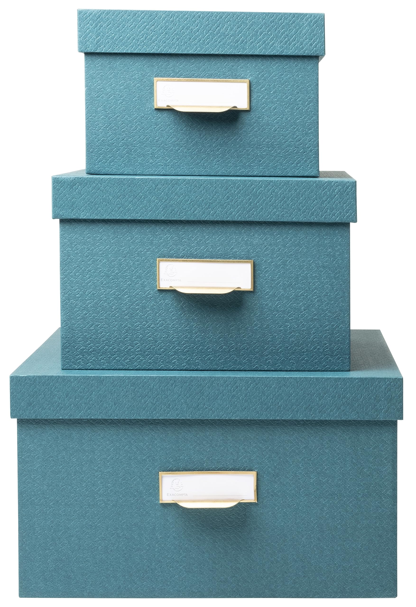 Boîtes de rangement Office By Me bleu canard pour organiser le bureau à la maison ou au travail