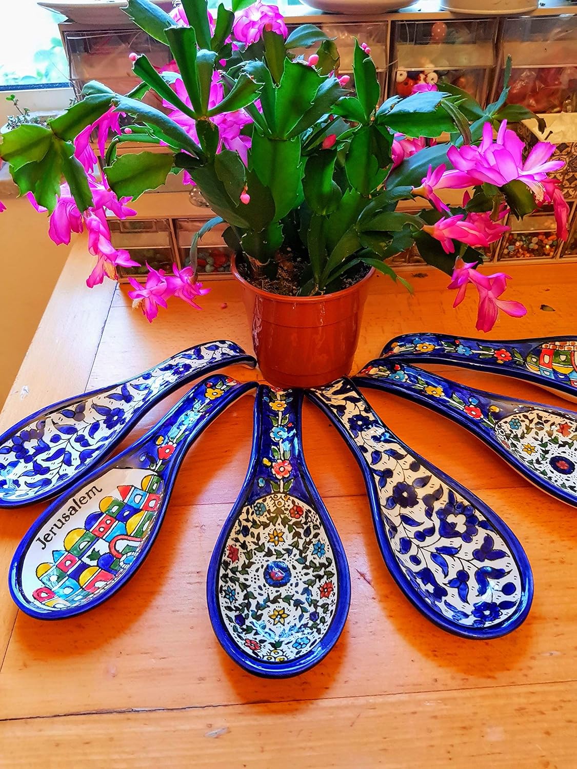 Bluenoemi Armenian Ceramics Rest Spoon Shalom Jerusalem Gift