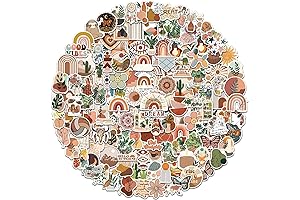ANERZA 200pc Boho Vinyl Stickers: Embellish Your Belongings with Nature-Inspired Art