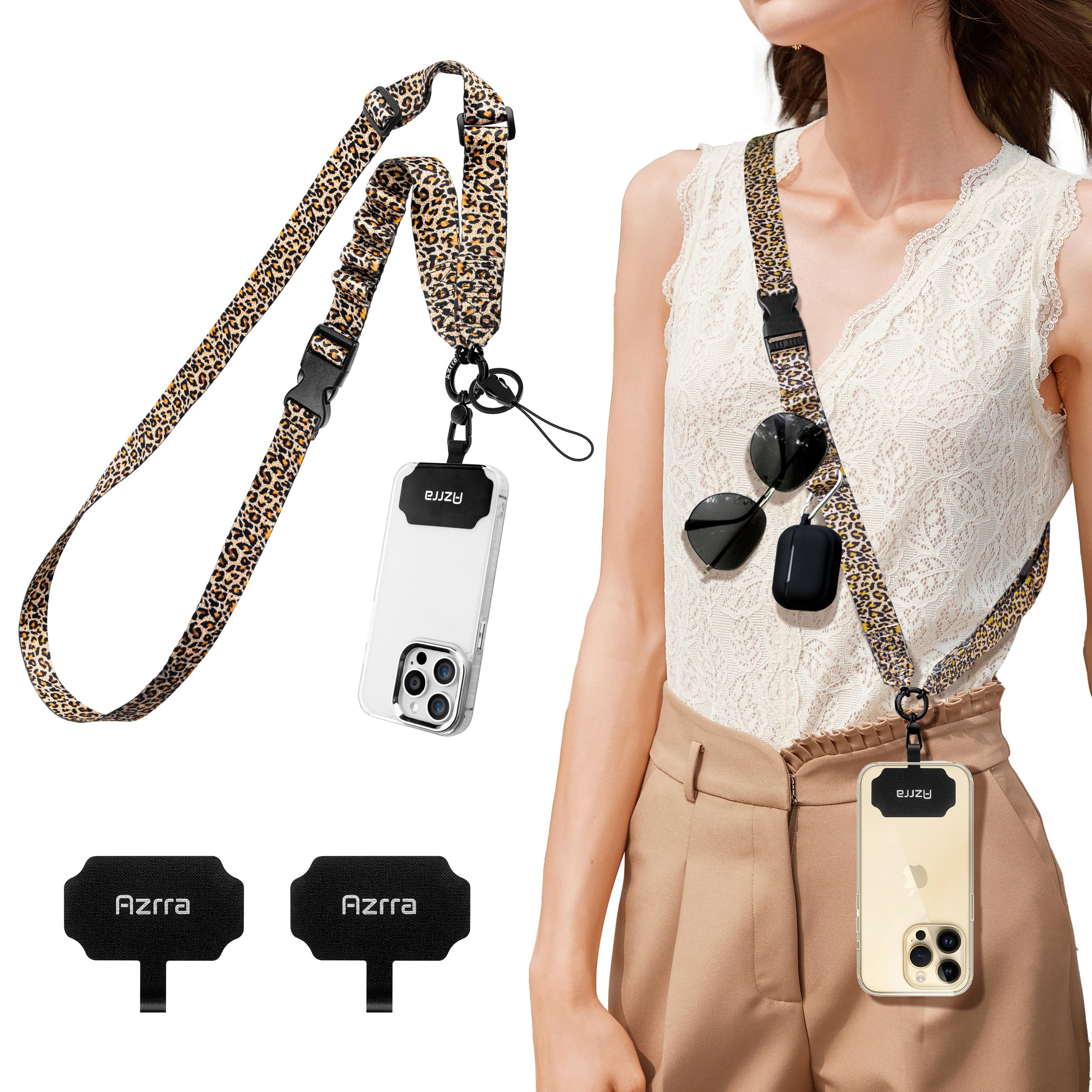 Azrra Adjustable Crossbody Phone Lanyard: Universal Crossbody Phone Strap Adjustable Cell Phone Lanyard for iPhone Samsung