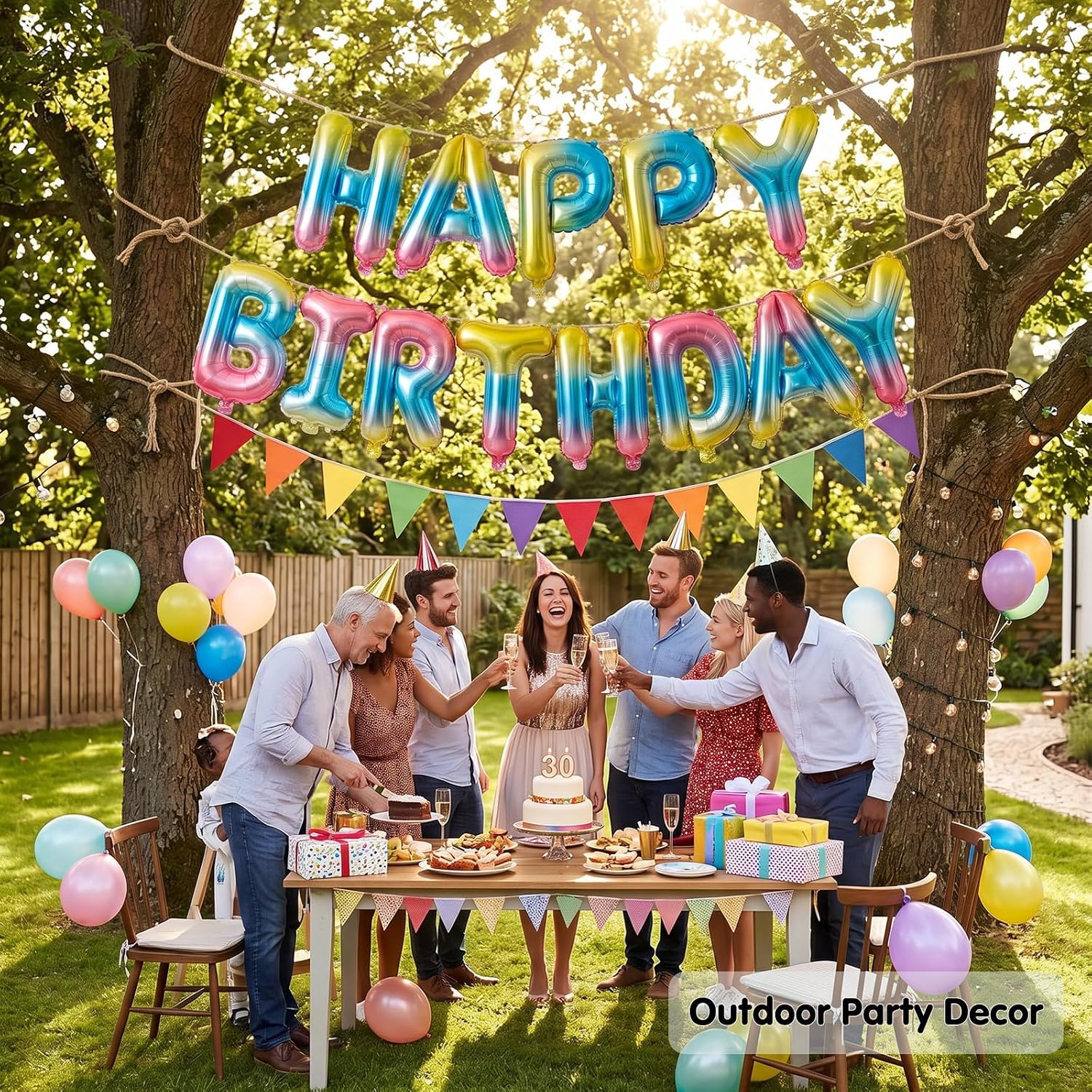 Pup Go Happy Birthday Balloon Banner, 16 Inch Foil Letter Balloons Kit image 5