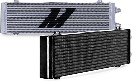 Miniatura 2 de Intercambiador de calor universal de doble paso de barra y placa de aceite enfriador de calor grande plata Mishimoto