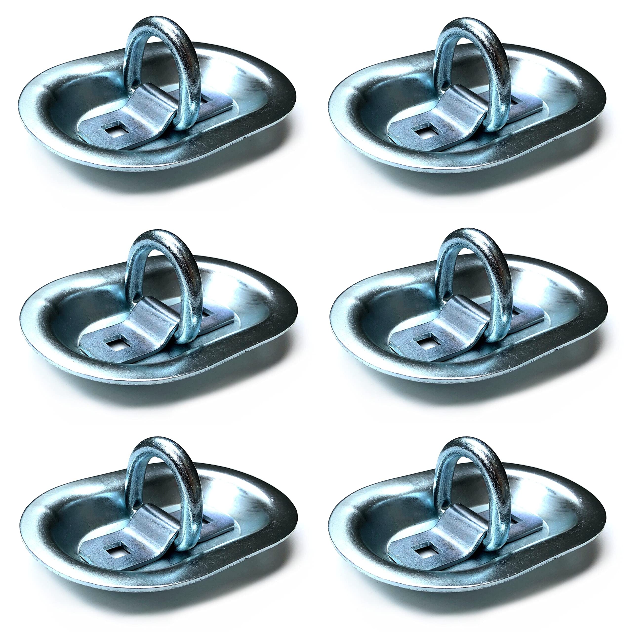 6X Zurrmulde 2000 kg Zurröse Zurrbügel mit D-Ring Zurrring oval 150x101 mm für PKW, LKW Anhänger Set