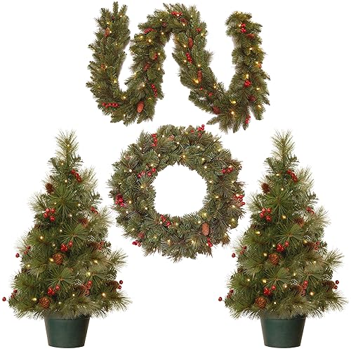 National Tree Company Pre-Lit Everyday Collection Artificial Christmas Decoration Set