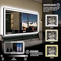 Vista 22 de 88x38 Large Light Bathroom Mirror - Backlit and Front Lighted LED Wall-Mounted Vanity Mirror Modern Rectangle Black Mirror, Dimmable, Anti-Fog