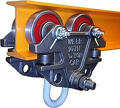 Jervis Webb Beam Trolley With Side Guide Rollers. Heavy Duty 3/4 Ton 1,500 Pounds Capacity. Industrial Grade Conveyor Trolley for I-Beams and Chain Hoists