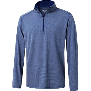 M MAELREG Quarter Zip Pullover Men Performance Dry Fit Stripe Mock Neck Midlayer Golf 1/4 Zip Pullover Mens Sweatshirt