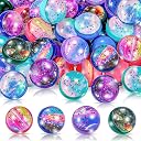 50 Pieces Galaxy Bouncy Balls Bulk 32 mm Space Theme Bouncy Balls Rubber Bouncing Balls Anxiety Fidget Sensory Balls for Party Favors, Gift Bag Filling, Birthday Party Supplies gallery image