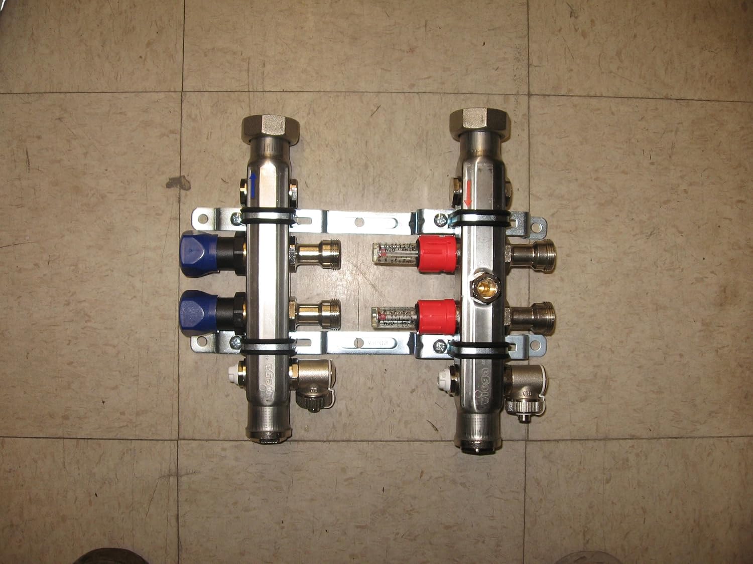 Viega 15900 ProRadiant Stainless Manifold Shut-Off/Balancing/Flow Meter with 2 No. of Outlets