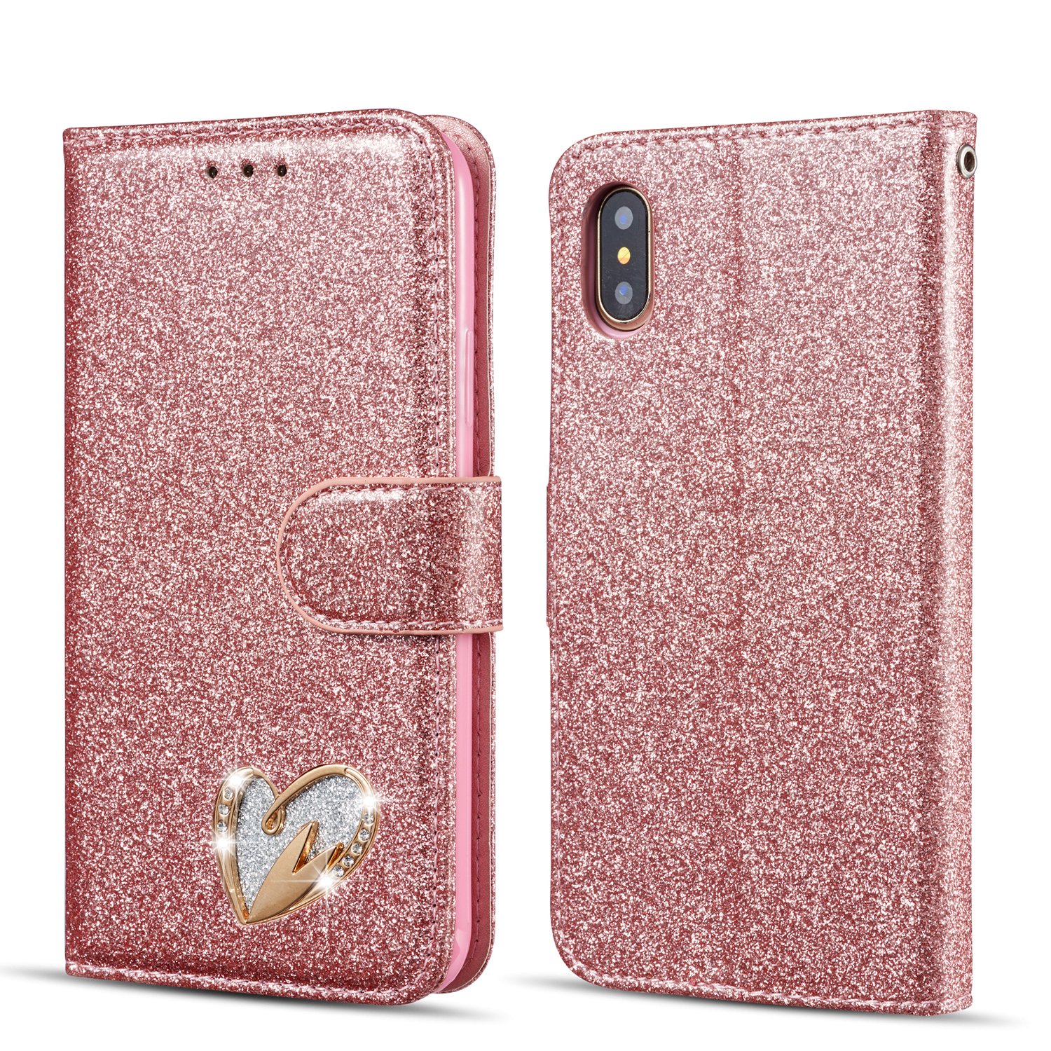 Custodia Portafoglio Per IPhone XR Con Slot E Supporto - Pelle Opaca Nera
