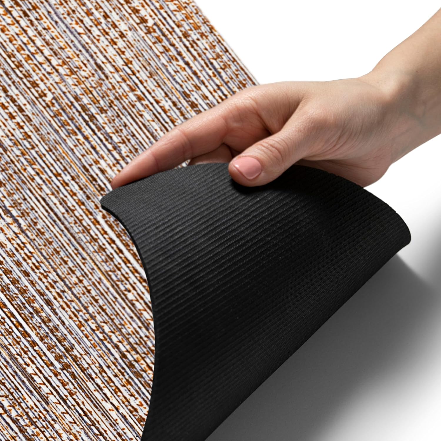 Smooth Step Grey and Gold Houndstooth Utility Mat