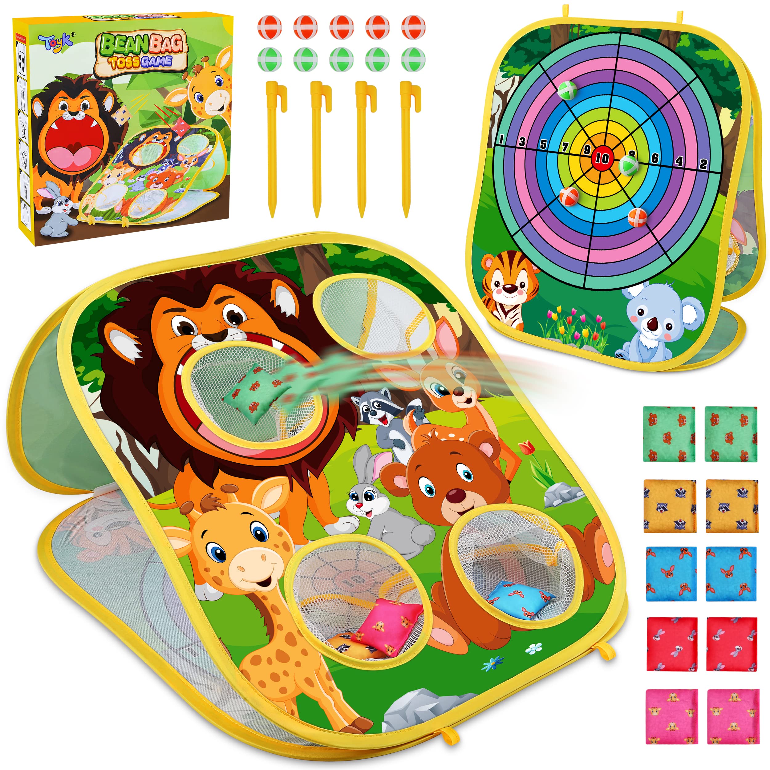 Animal Bean Bag Toss Game Toy Outdoor Toss Game, Family Party Party Supplies for Kids, Gift for Boys Birthday or Christmas for Toddlers Ages 3 4 5 6 Year OldAnimal Bean Bag Toss Game Toy Outdoor Toss…