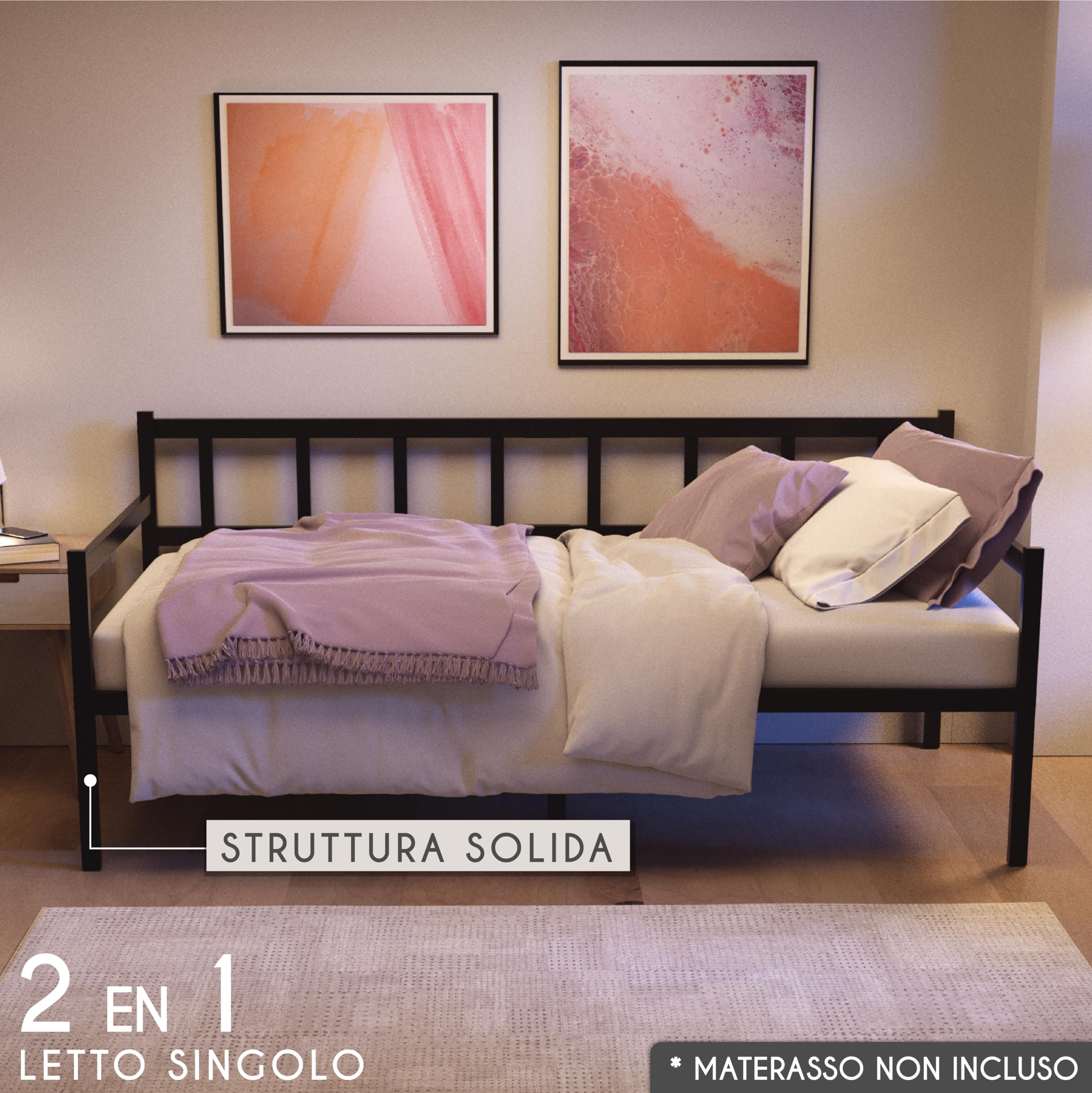 Amazon Divani Letto Singolo Letto Con Struttura In Metallo Velluto