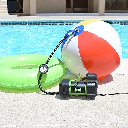 Miniatura 5 de Slime 40030 Inflador de neumáticos, Pro Power, compacto, portátil para coches/camiones ligeros, compresor de aire con indicador analógico de 100
