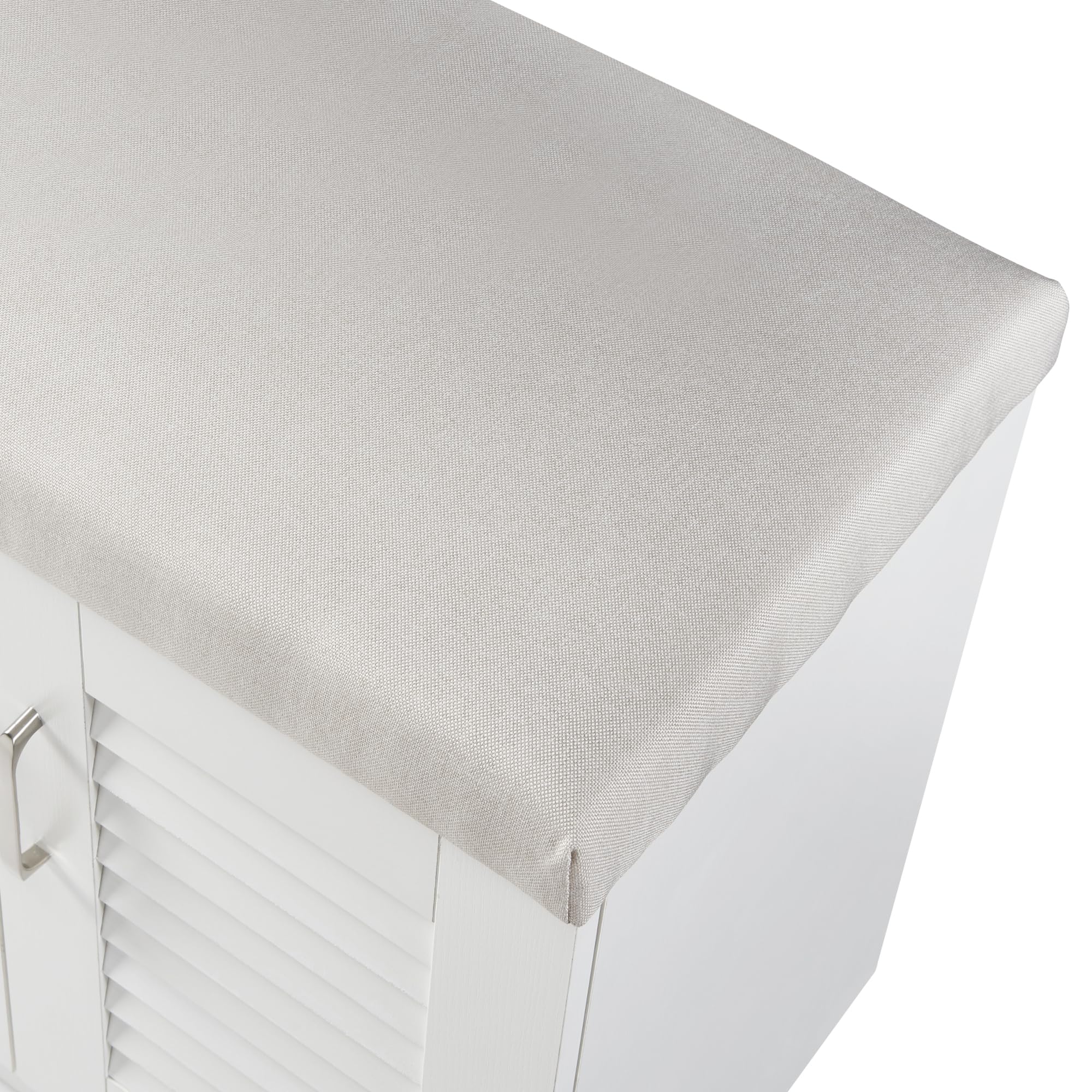 [en.casa] Mueble Zapatero Løten Armario con 9 Compartimentos para 18 Pares de Calzados + Banco Zapatero Puertas de Rejilla Buena Ventilación 97 x 120 x 36 cm - Blanco