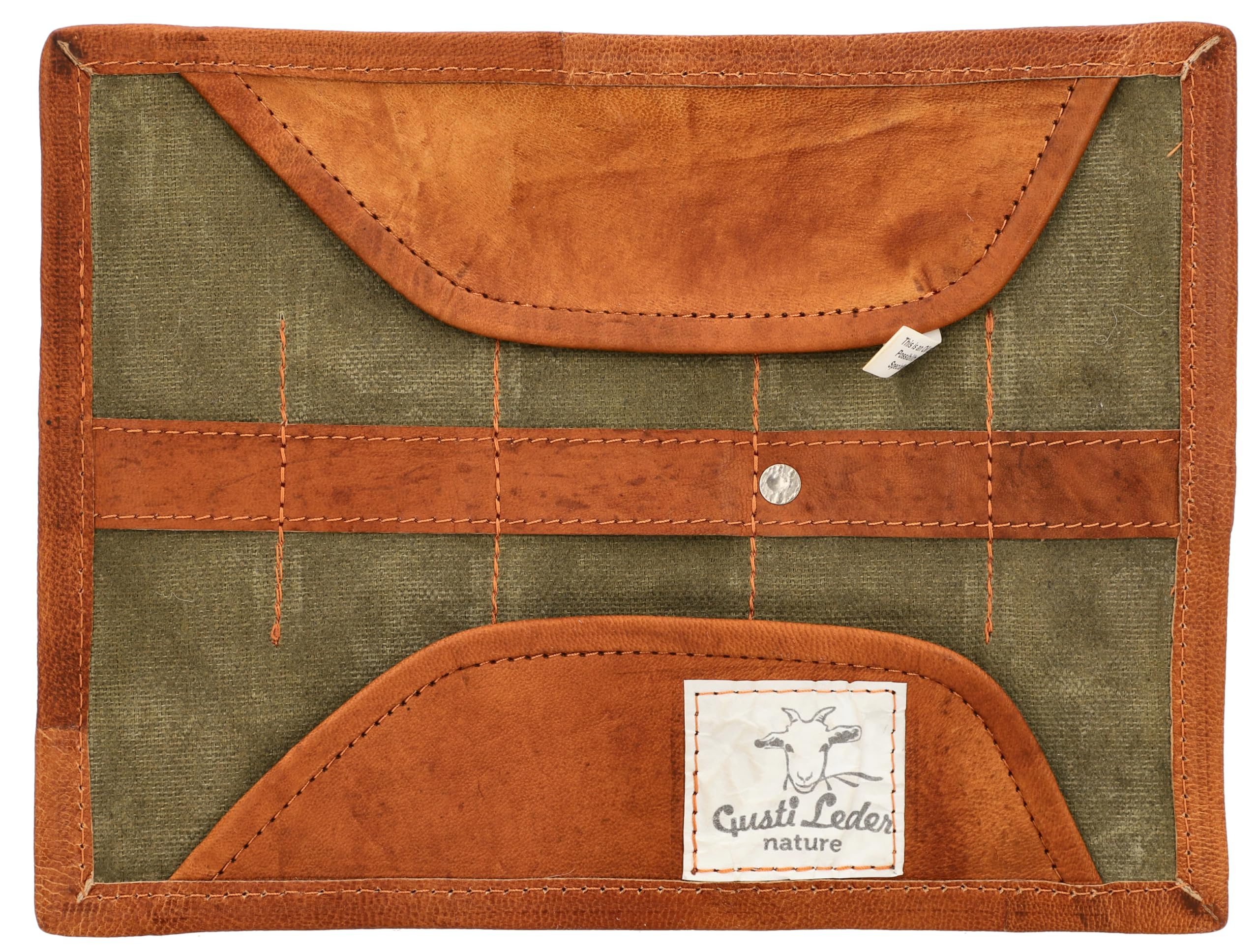 Gusti Federtasche Leder - Robbie Damen und Herren Stifterolle Federtasche Schlamperrolle Stifteetui Vintage Braun Leder