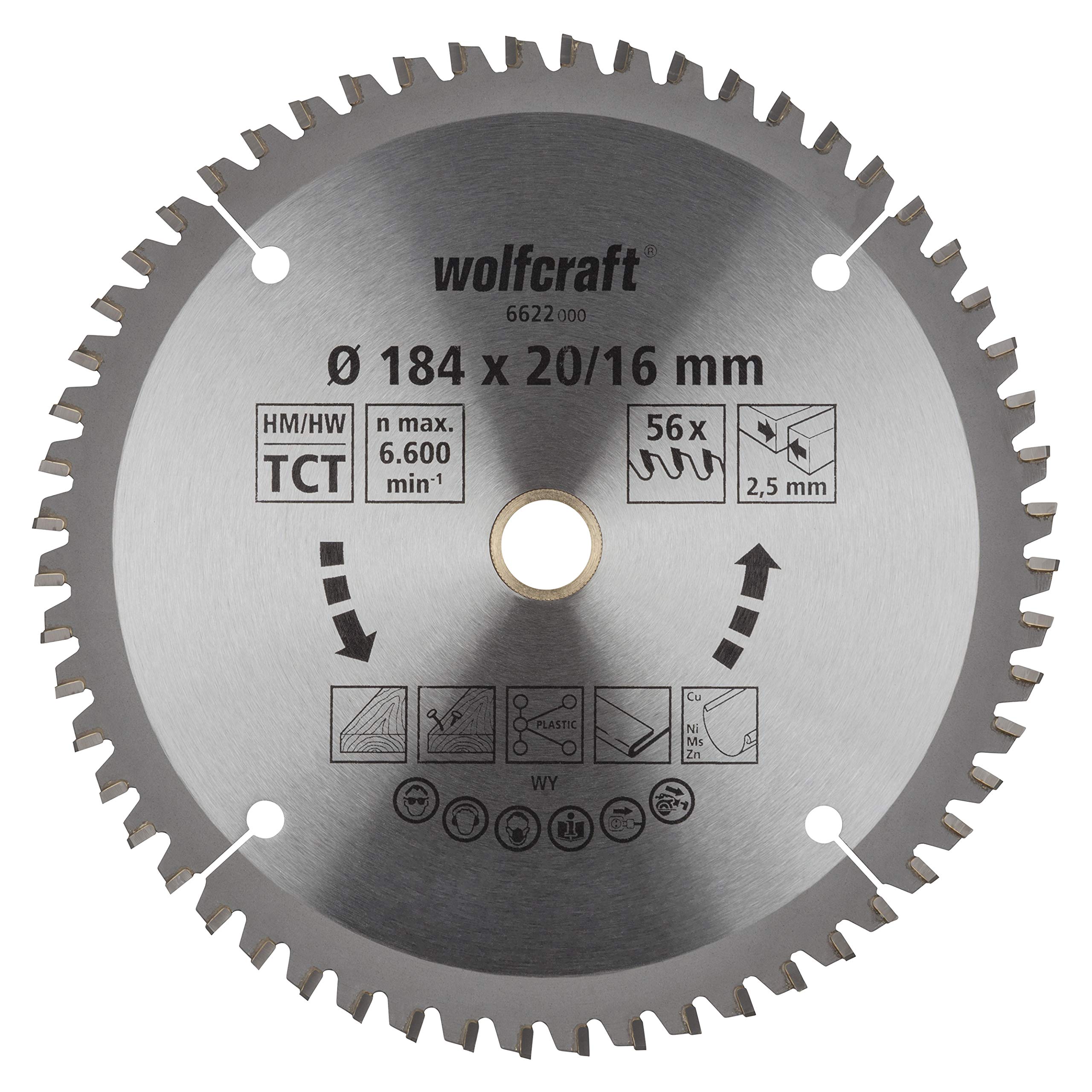 WolfcraftTC Circular Hand Saw Blade, new purple series I 6622000 I Fine, clean cuts