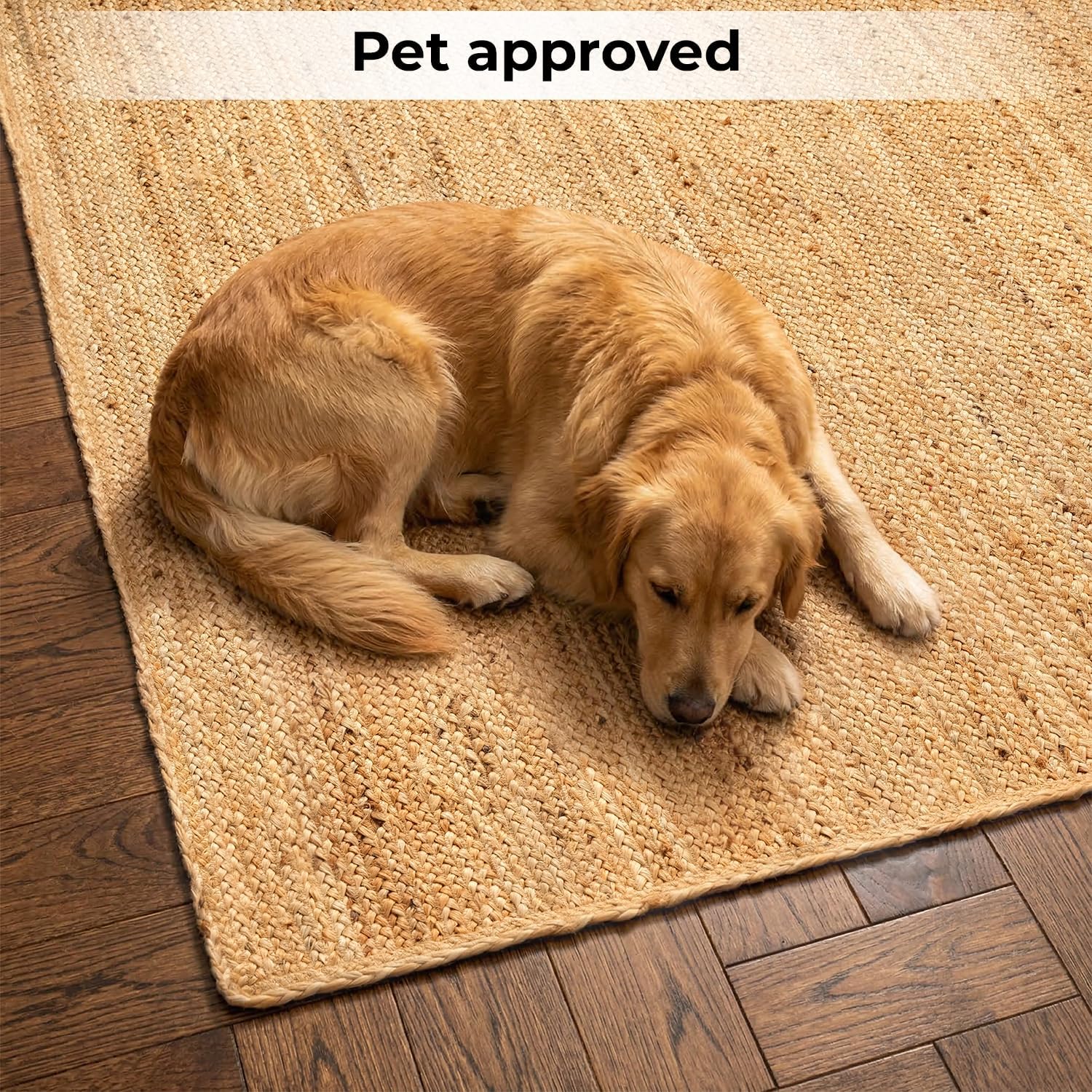 GRUHUM Jute Area Rug 5x8 Feet Rectangle Natural Fiber Solid Boho Braided Handwoven Soft Farmhouse Rustic Vintage EcoFriendly Carpet Home Décor Rugs for Living Room Hallways Bedroom Enterways 5x8'ft