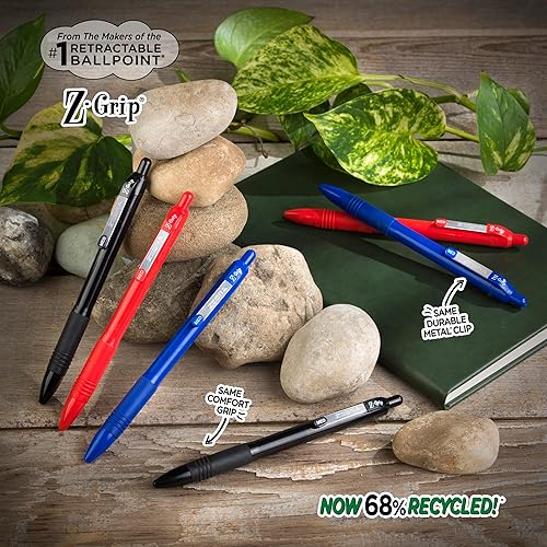 Vista 50 de Zebra Pen Z-Grip - Bolígrafo retráctil de punta media, 3/64 pulgadas, tinta negra, 12 unidades Surtido Moda A