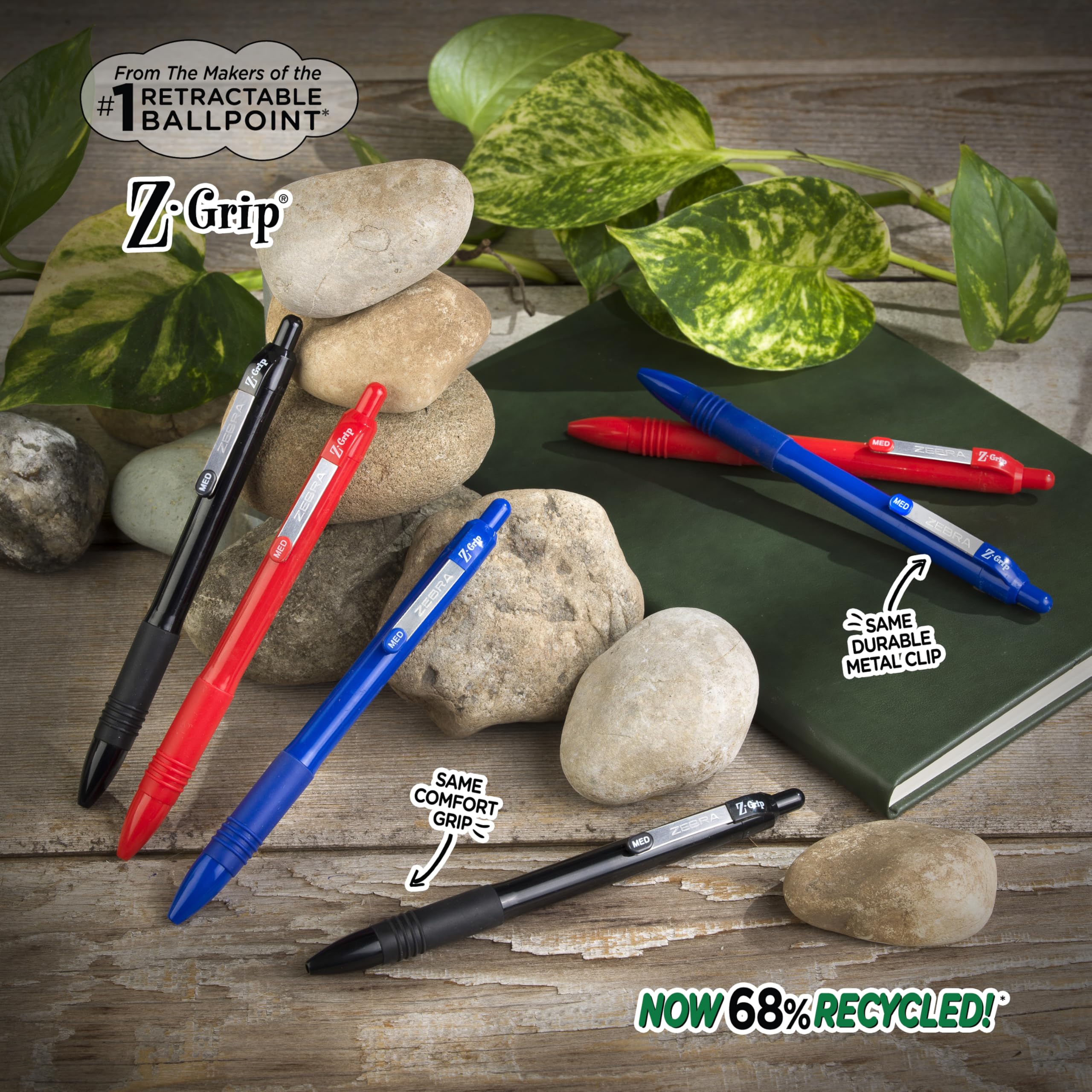 Amazon.com : Zebra Pen Z-Grip Recycled Retractable Ballpoint Pens