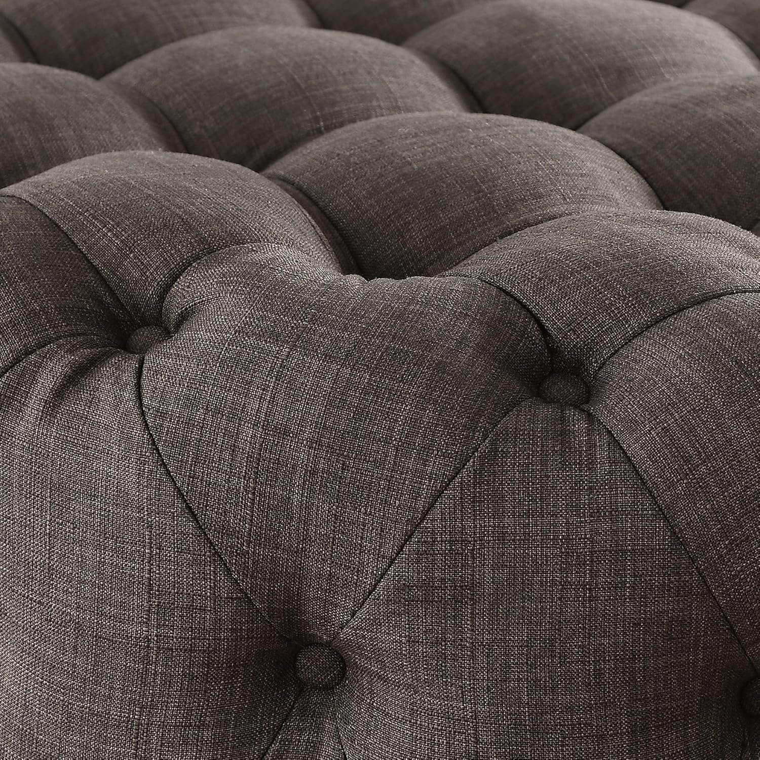 Inspire Q Knightsbridge Round Tufted Rolling Ottoman by
