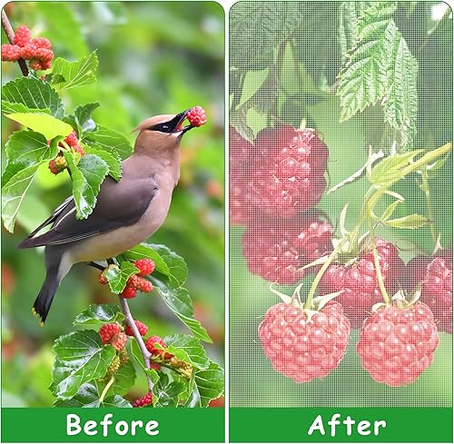 Miniatura 5 de Jorking - Paquete de 2 redes de jardín de 8 x 24 pies para plantas, protección ultrafina de malla de jardín contra mosquitos, aves, plagas, barreras