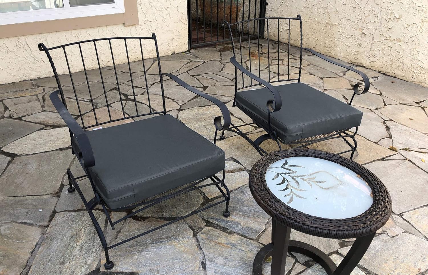 6 Pack 25X25X5 Inch Outdoor Water-Resistant Cushion Pillow Replacement Covers Only with Zipper for Patio Furniture, Sofa, Loveseat, Deep Seat Chair in Space Gray Color