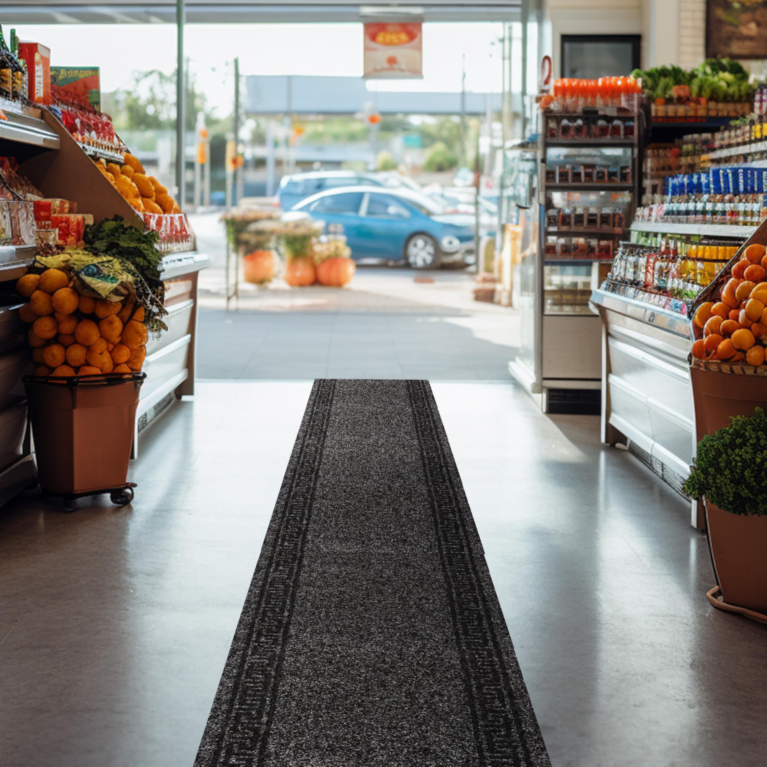 Primaflor Schmutzfangläufer Olympia | 100x300 cm | Anthrazit | Rollenware