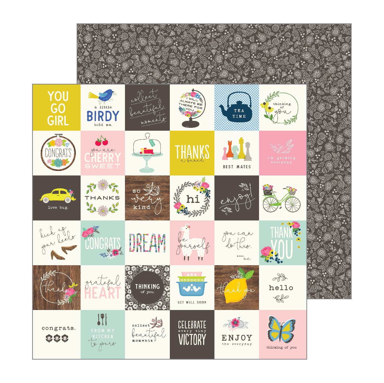 Jen Hadfield Little Thoughts Paper 12-x-12-Inch Multicolor