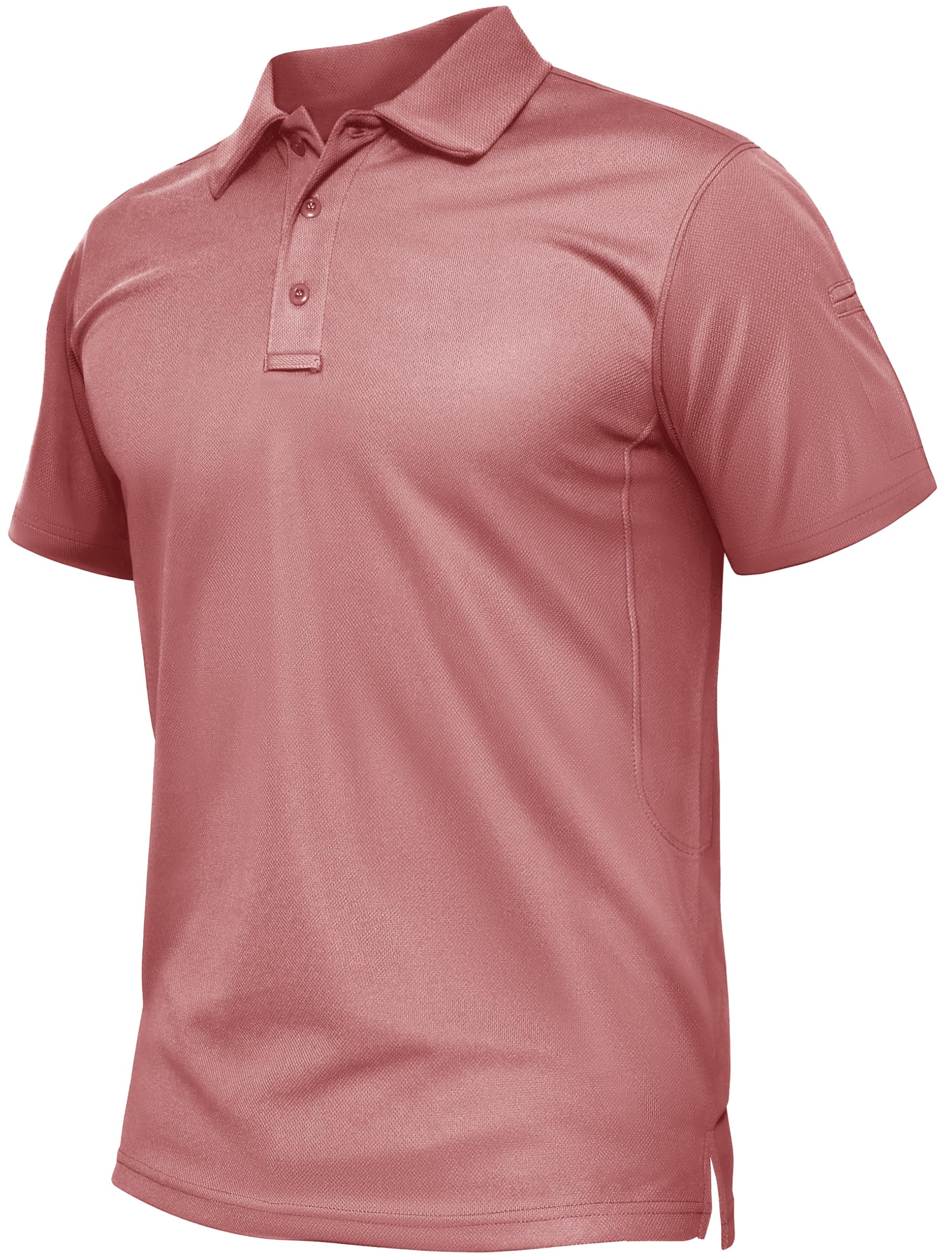 TACVASEN Mens Polo Shirts Short Sleeve Quick Dry Collared Shirt Performance Pique Polos for Athletic Tactical Golf Work