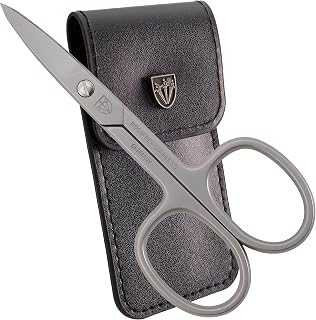 3 Swords Germany Stainless Steel Straight Nail & Cuticle Scissors with Case - Made in Germany, Ultra-Sharp Precision for Manicure Pedicure