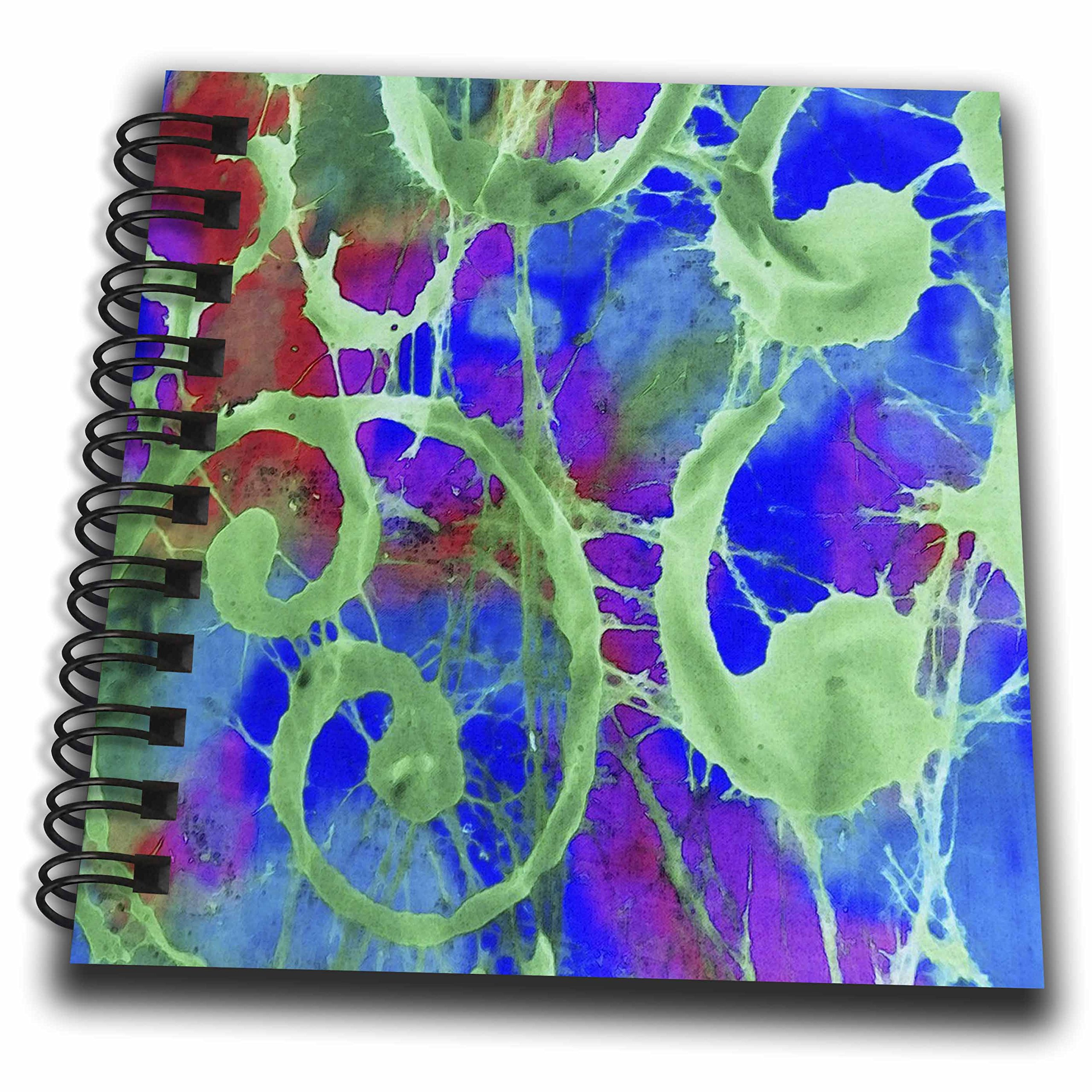 Mini bloc-notes tye dye rouge bleu vert 3dRose DB 33362 3 petit carnet de poche