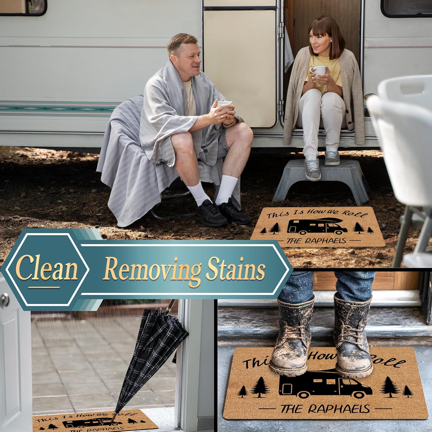 Custom Door Mat for Outside Your Rv, Personalized Camping Door Mat with Name for Camper, Custom Rv Door Mat, Customized Outdoor Rv Mat, Personalized Camper Doormat